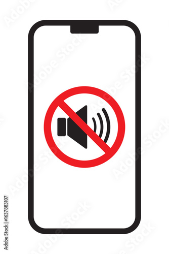 Smartphone No Sound Icon Vector
