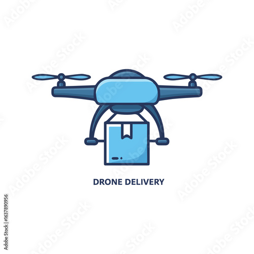 Modern Drone Delivering Package Innovation in Logistics and Transportation Technology Revolutionizing E-commerce Last Mile Solutions