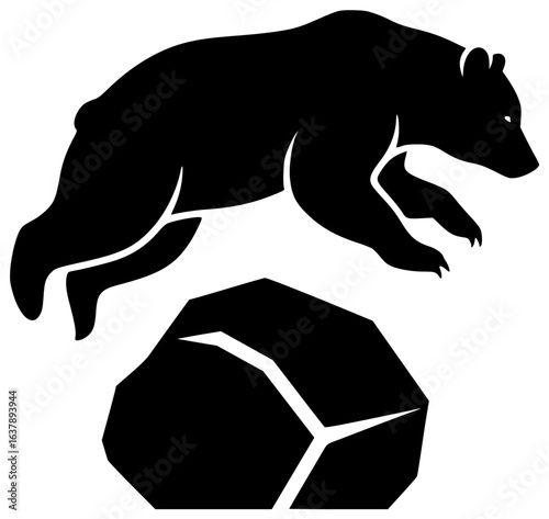 bear walking in forest with bear eating fish and drinking water outdoors freely always