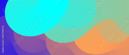 Colorful abstract shapes blend together in a vibrant composition of hues