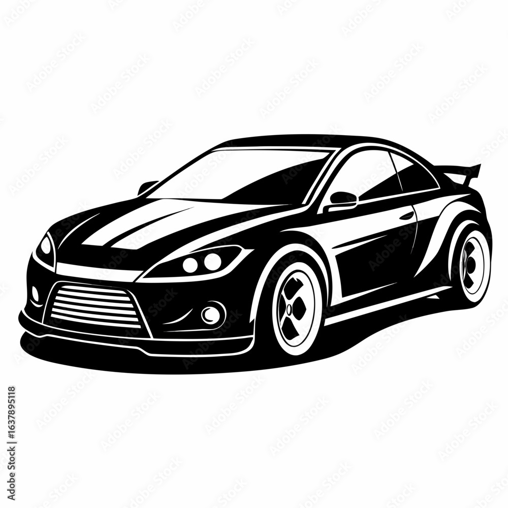 Obraz premium Car Design vector clean black silhouette design white background