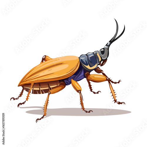 Cartoon bug illustration unique insect character design for nature education material biology project or creative fantasy art