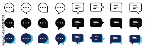 Cuadro en lienzo Set of Talk bubble, dialog icon collection