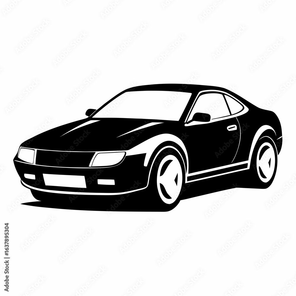 Fototapeta premium Car Design vector clean black silhouette design white background