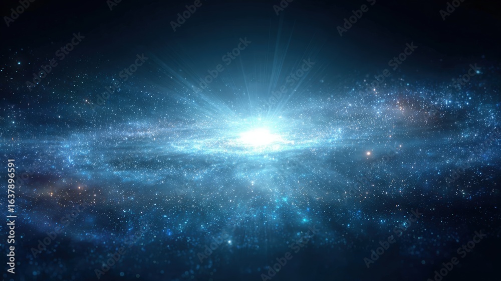 Fototapeta premium Stunning Deep Space Galaxy Featuring Celestial Bodies and Bright Nebula Clusters for Science and Astronomy Concepts