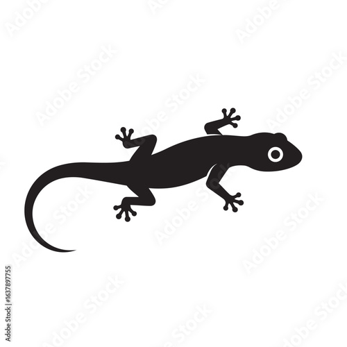 silhouette of a lizard with a white background
