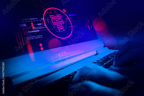 Papier peint risk management for cyber threats and security assessment, malware and computer