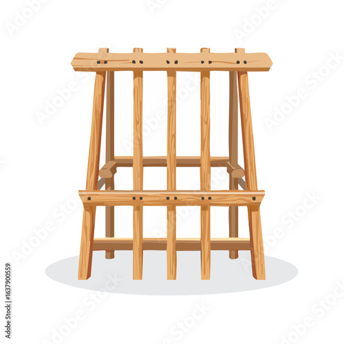 Cartoon wooden stocks public humiliation punishment device for confinement