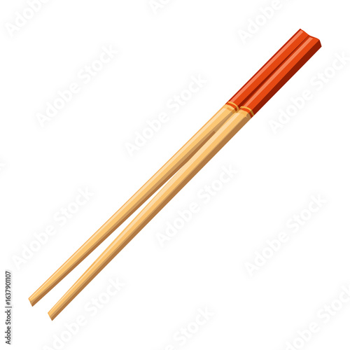 Isolated wooden chopsticks against a black backdrop in a still life composition. Simple and clean depiction of dining utensils.