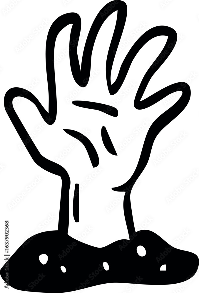 Obraz premium Zombie Hand icon. Happy Halloween. Vector Illustration