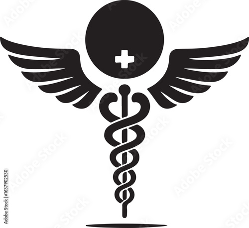Caduceus Medical Symbol Vector Illustration