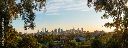 sunset in the city