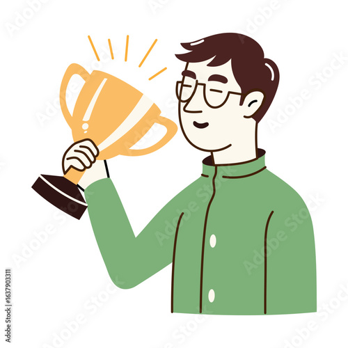 A drawing style icon showing golden trophy
