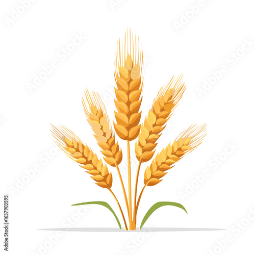 Golden wheat ears illustration graphic element agriculture harvest symbol bread baking