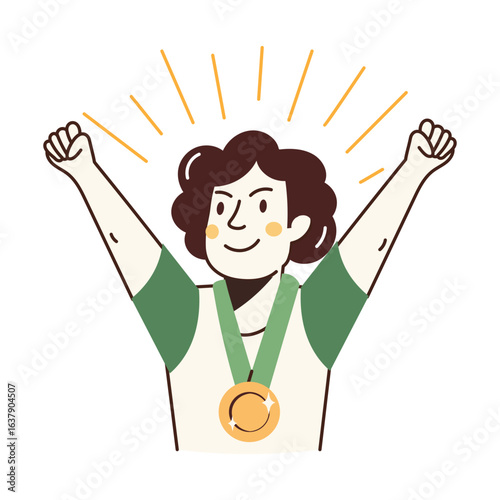 A doodle style icon representing triumph
