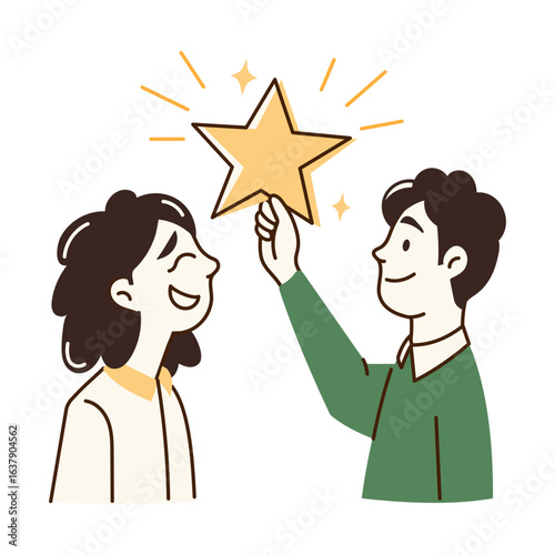 A drawing style icon showing star performer
