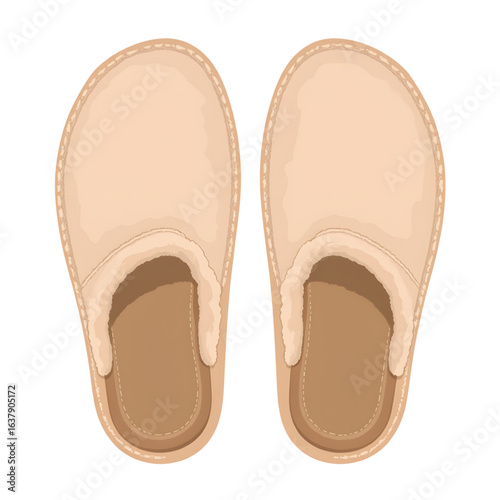 Cozy fuzzy slippers in soft tones, comfort and relaxation