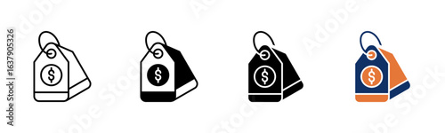 Price icon sheet multiple style collection