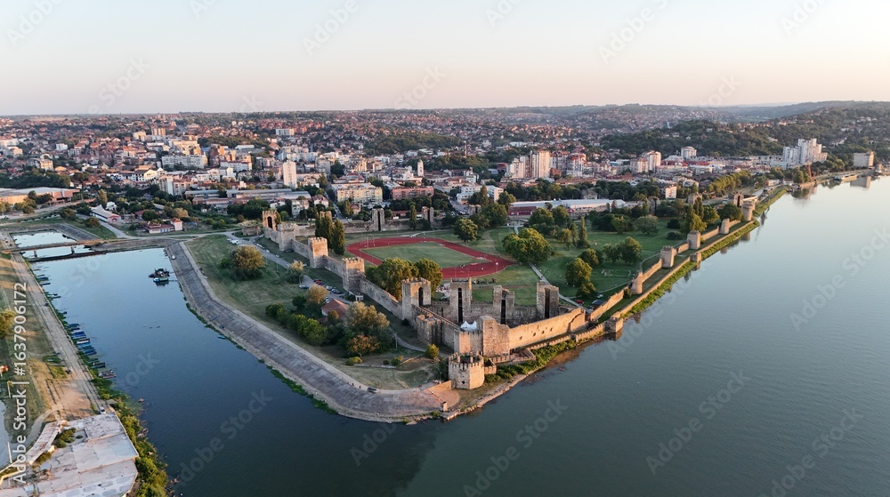 Fototapeta premium Smederevo, Serbia - August 08 2025: Fortress