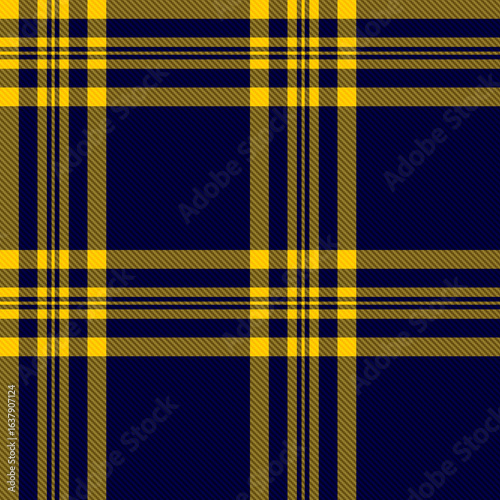 Dark blue yellow twill flannel pattern