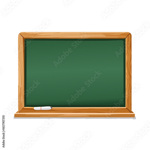 Chalkboard with Wood Frame and Chalk Piece School Education Illustration