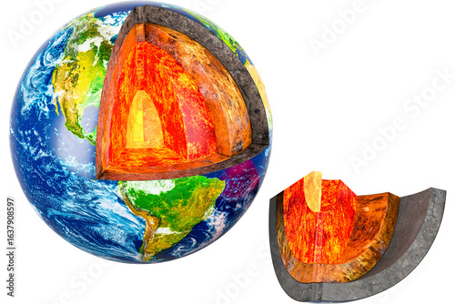 Tablou pe pânză Cross Sectional Earth Model