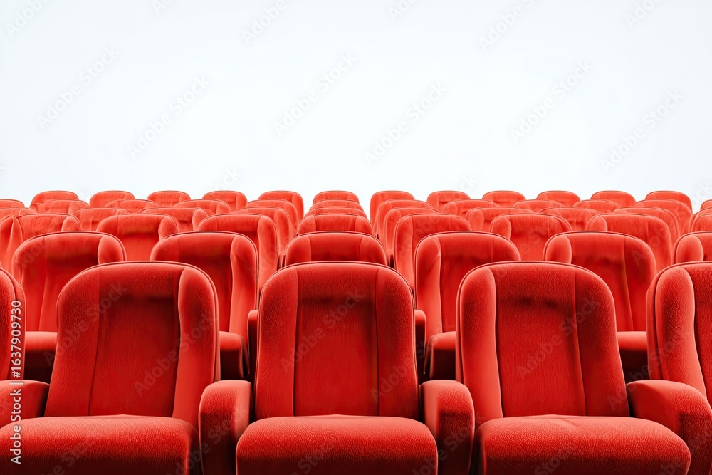 Naklejka premium Rows of red cinema seats