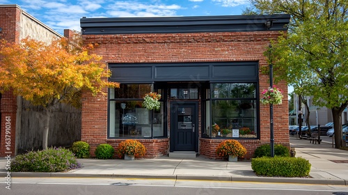 Fototapeta Naklejka Na Ścianę i Meble -  Angle view of a small business building exterior .
