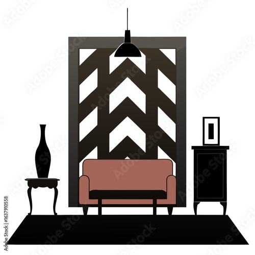 living room interior with sofa