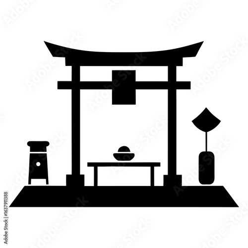 vector illustration of japanese pagoda