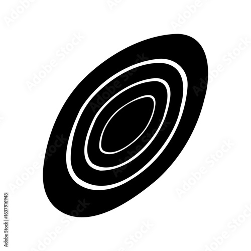 Offcenter elliptical shapes with multiple layers creating a mesmerizing optical illusion