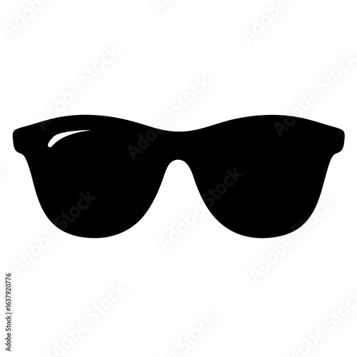 Black silhouette of sunglasses, fashion and eye protection for sunny weather