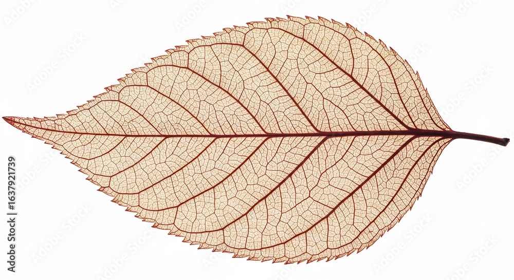 Fototapeta premium 繊細な葉脈 美しい透き通る紅葉 自然の芸術 秋 