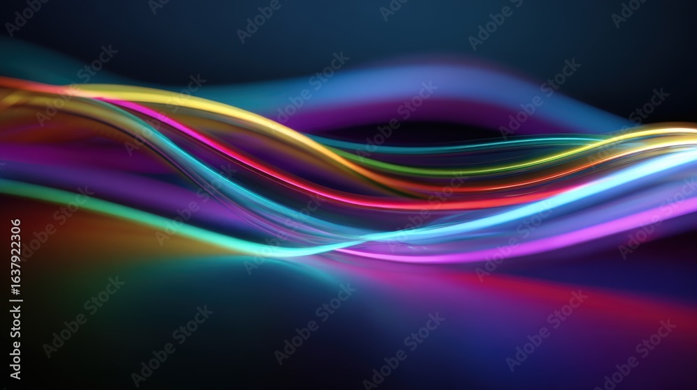 Fototapeta premium Vibrant Light Streaks Abstract Background, Dynamic Energy Flow, Colorful Waves, Creative Backdrop