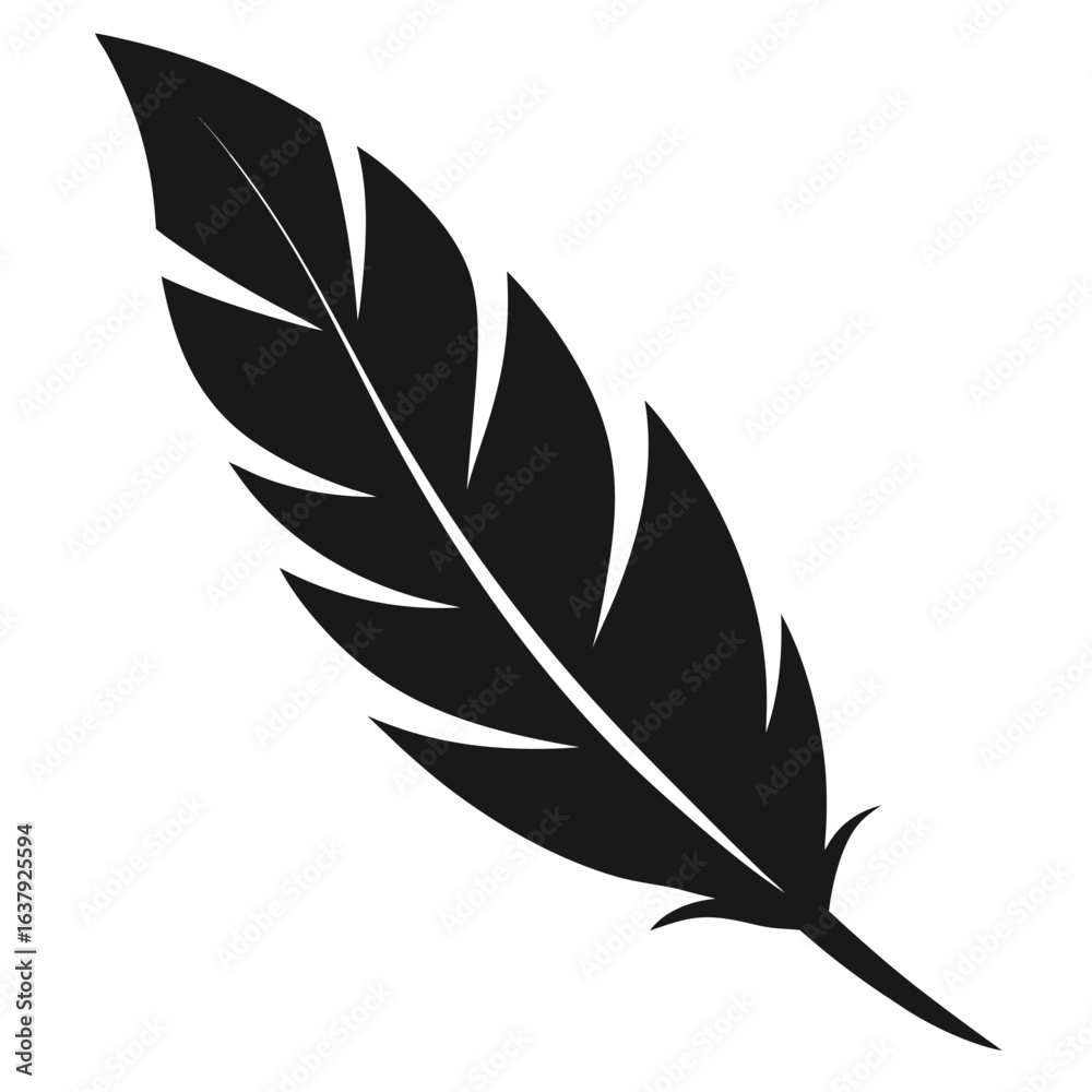 Fototapeta premium Featherstep vector clean black silhouette design white background