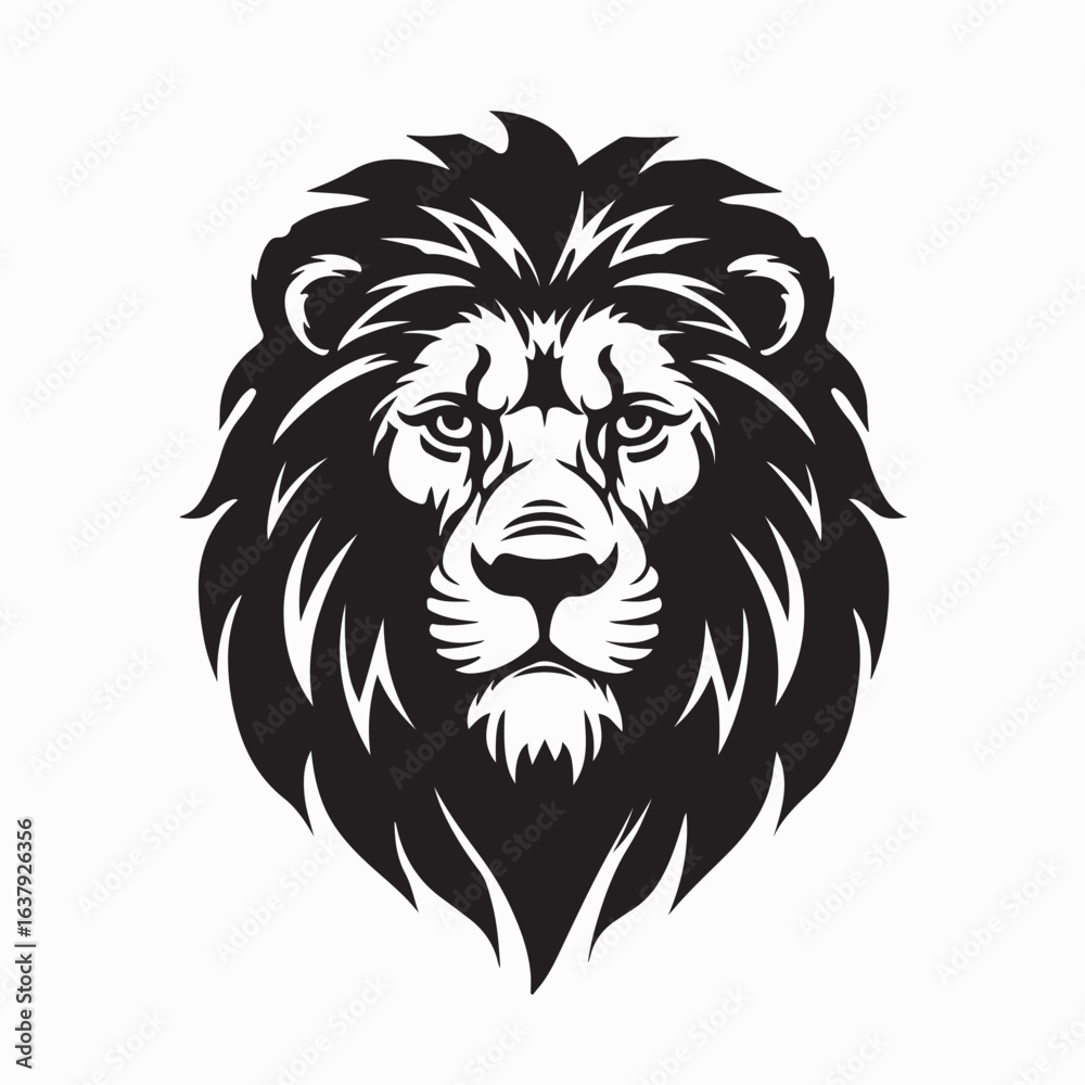 Fototapeta premium Majestic Lion Head Image Vector Isolated on white background. 