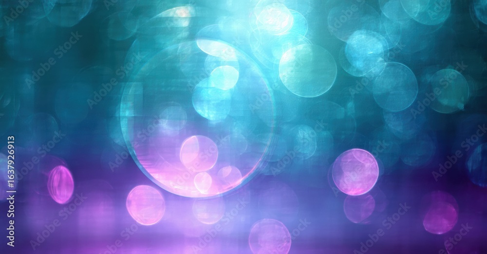 Abstract background features blurred circles, vibrant blue, purple hues. Soft light creates dreamy, ethereal effect. Abstract background features blurred circles, vibrant blue, purple hues. Soft light creates dreamy, ethereal effect.