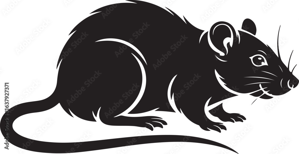 Obraz premium Detailed Rat Vector Illustration with Fine Lines and Realistic Style Art