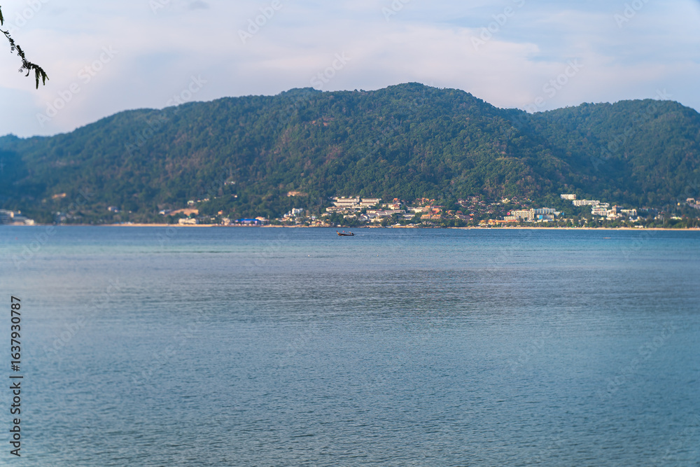 Fototapeta premium Afternoon sky with clouds, background on the beach near Patong.