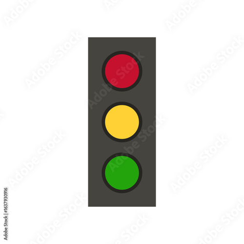 traffic light vector design. Traffic light flat design, stop light and navigation. simple traffic light design illustration