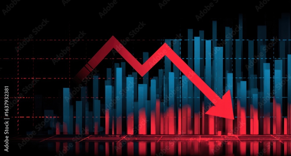 Fototapeta premium Financial downturn graph