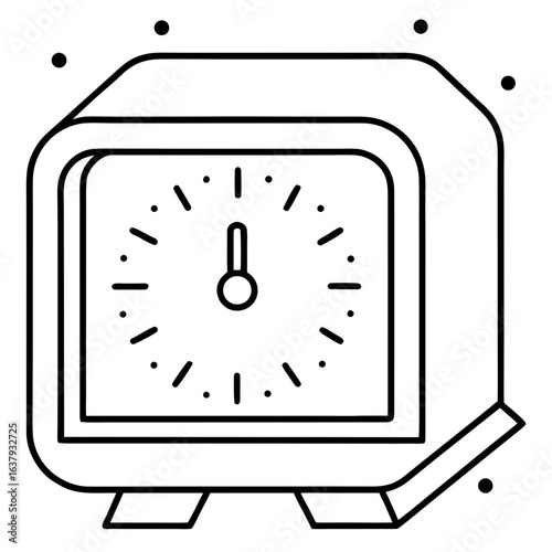 Digital smart Clock line art vector