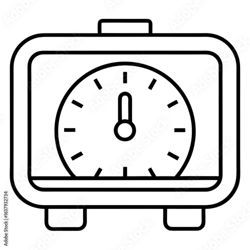 Digital smart Clock line art vector