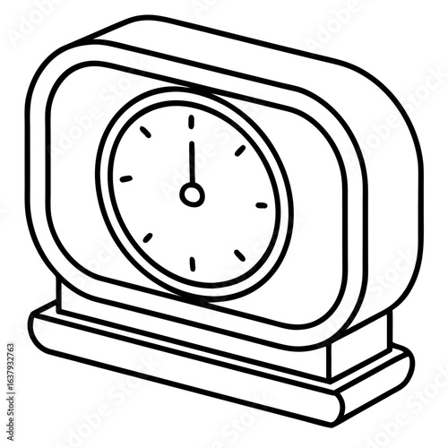 Digital smart Clock line art vector