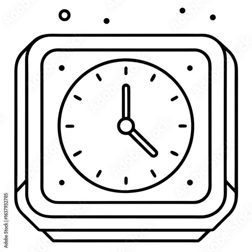 Digital smart Clock line art vector