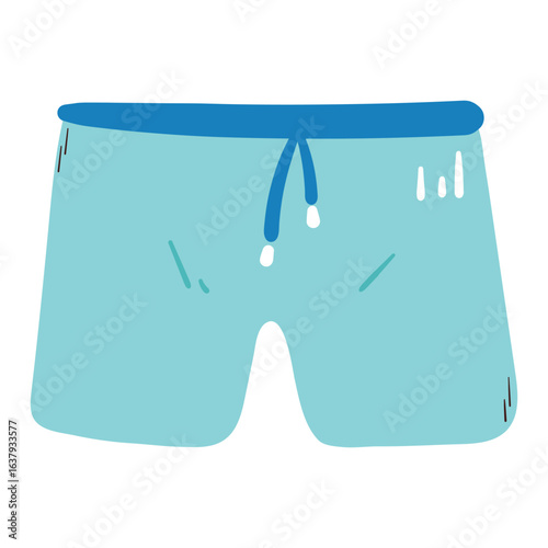 cute drawing cartoon man short pant for swimming. cute pant for summer sticker, icon
