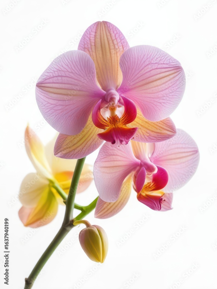 Fototapeta premium delicate orchid bloom on white background
