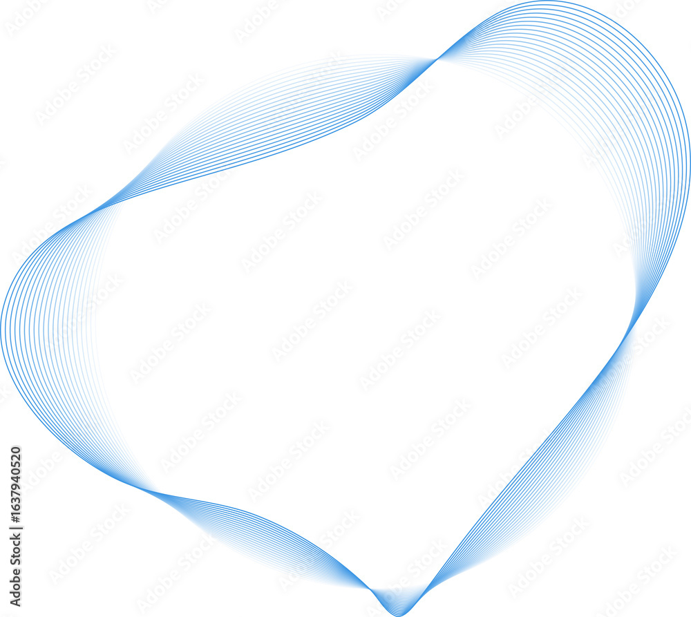 Fototapeta premium Circle round liquid shape with blue gradient line. Design element