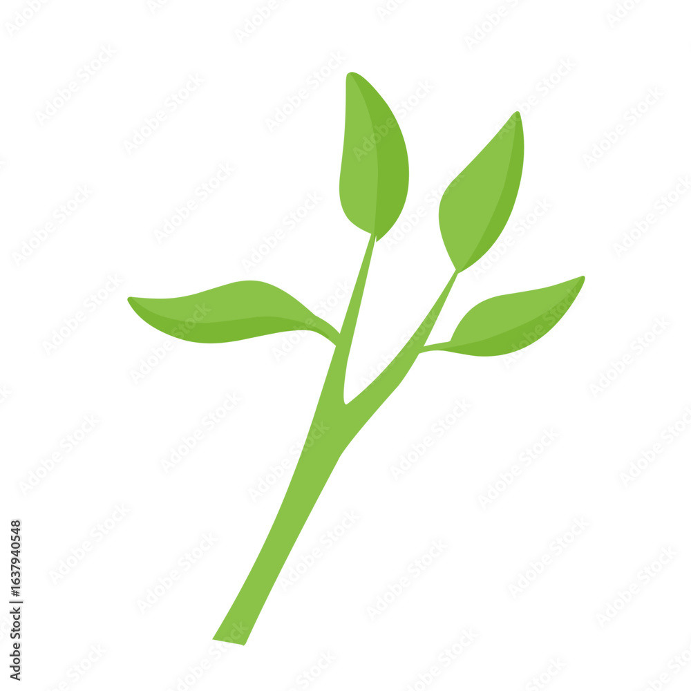 Obraz premium vector natural green leaf branch