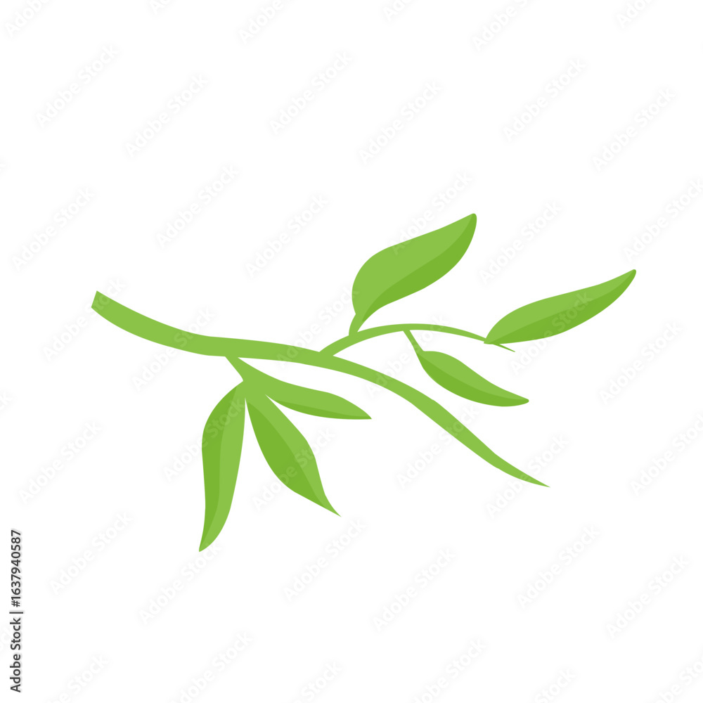 Obraz premium vector natural green leaf branch
